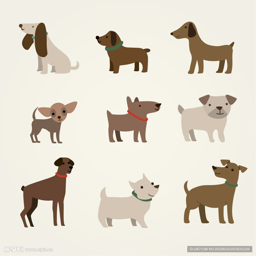 多樣萌犬插畫集合