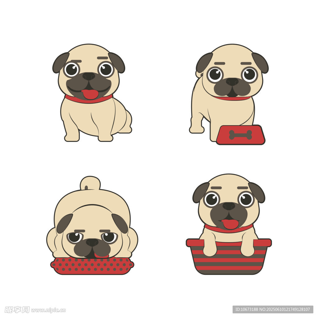可愛巴哥犬的趣味姿態(tài)