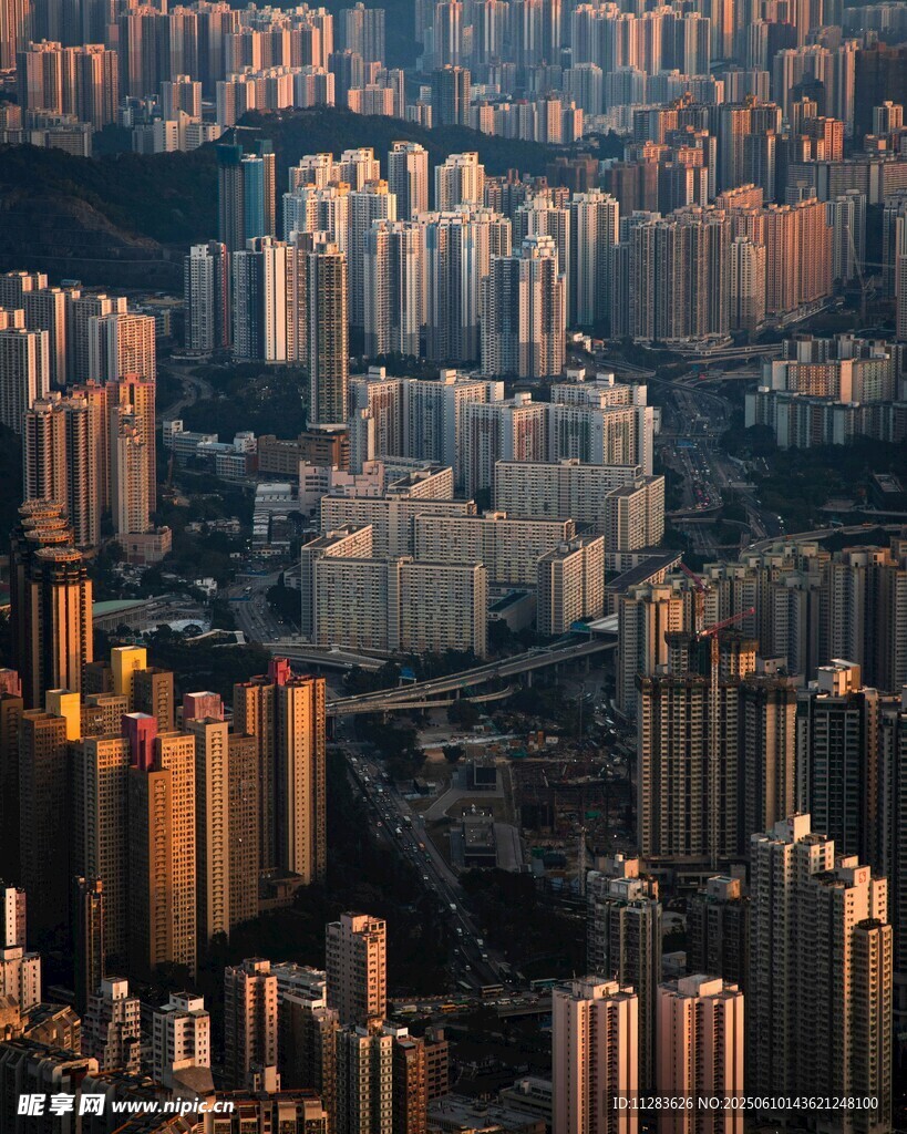 城市高樓景觀俯瞰圖