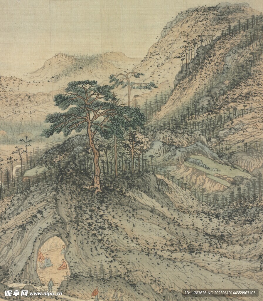 古意山水間的孤松