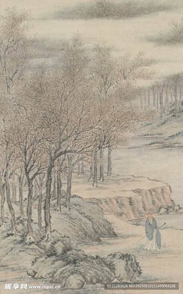 冬日山林雪景圖