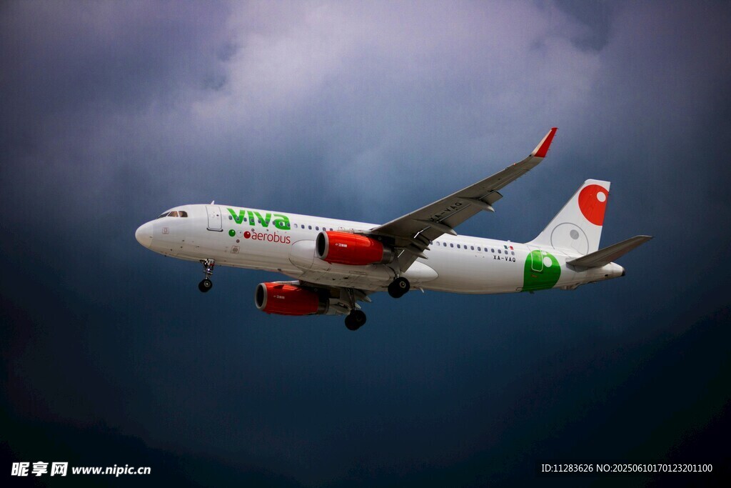 空中翱翔的多彩客機(jī)