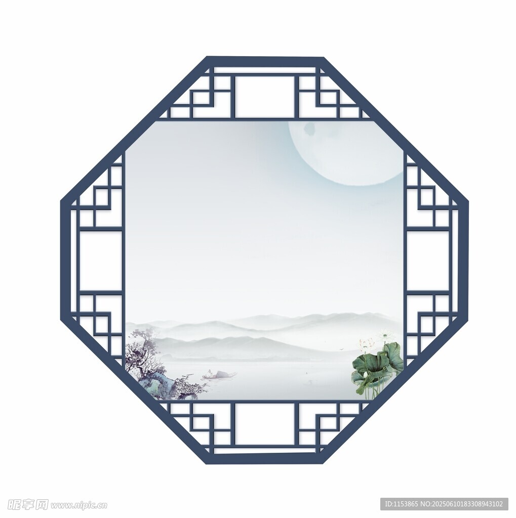 中式八角窗景
