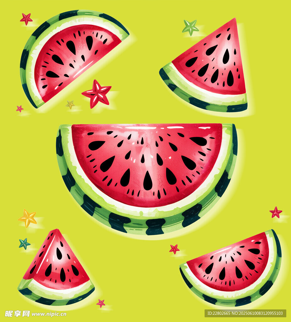夏日西瓜插圖