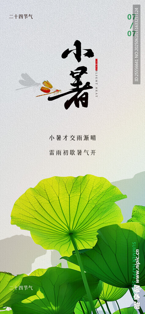 小暑二十日節氣夏天海報