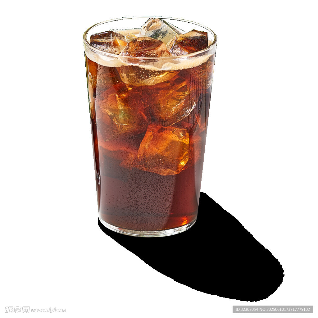 冰爽可樂玻璃杯中的清涼
