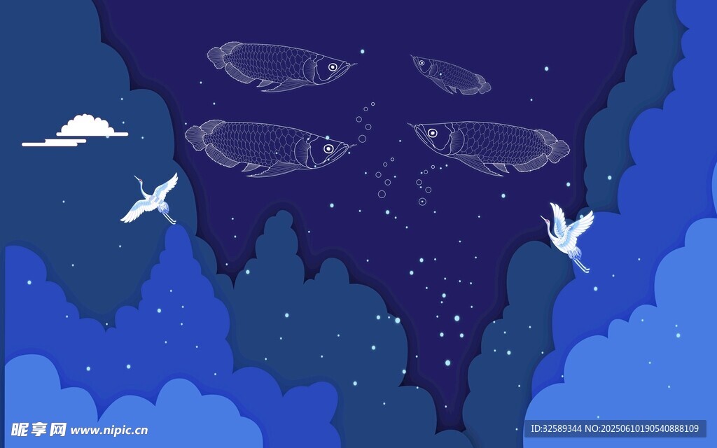 夢(mèng)幻魚與飛鳥景象 