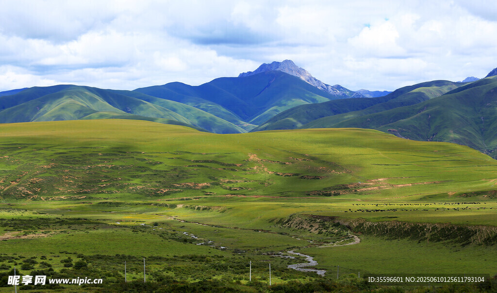 草原山巒美景