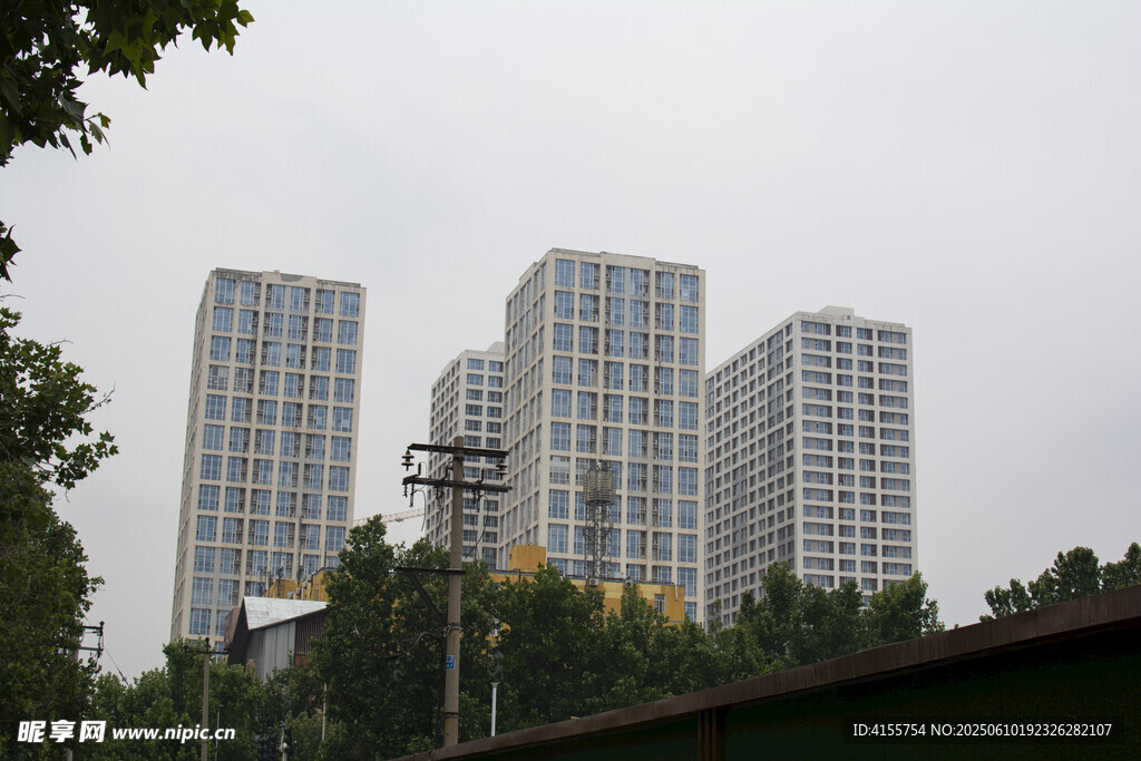 城市高樓與綠樹景觀