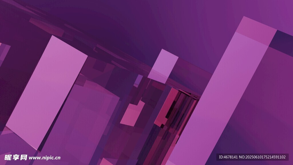 紫色幾何抽象建筑場景
