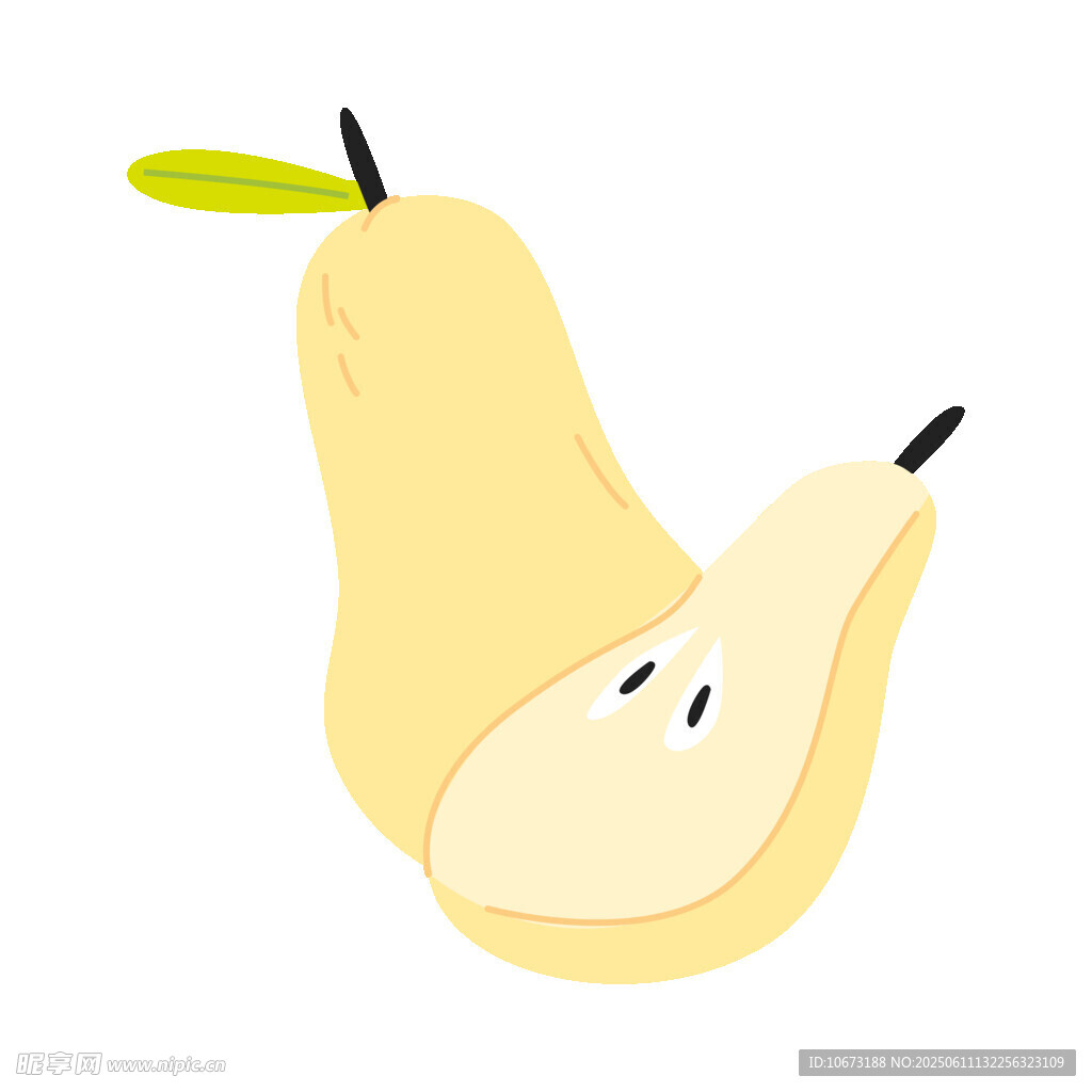 卡通風格的梨子插畫