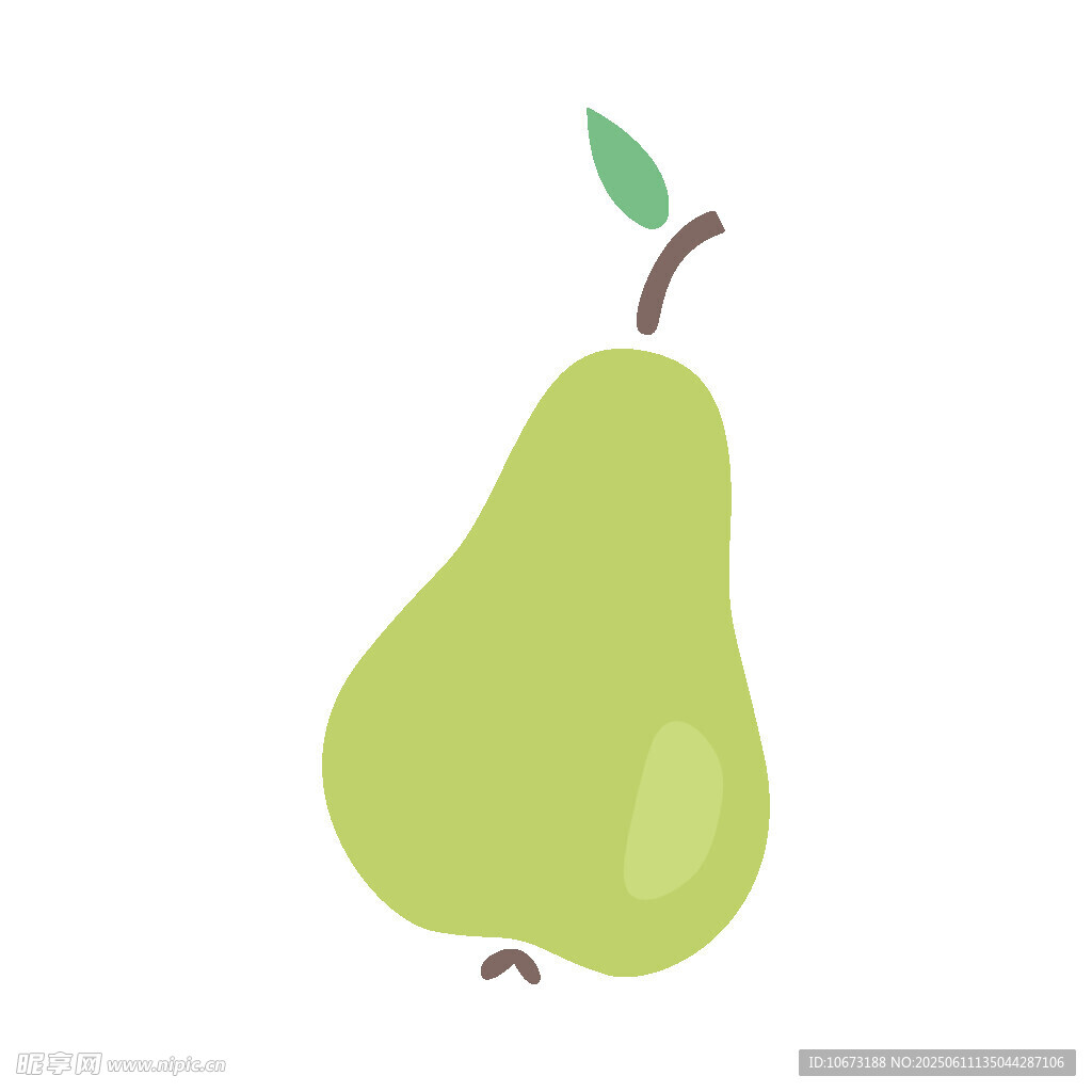 青綠色梨子插畫
