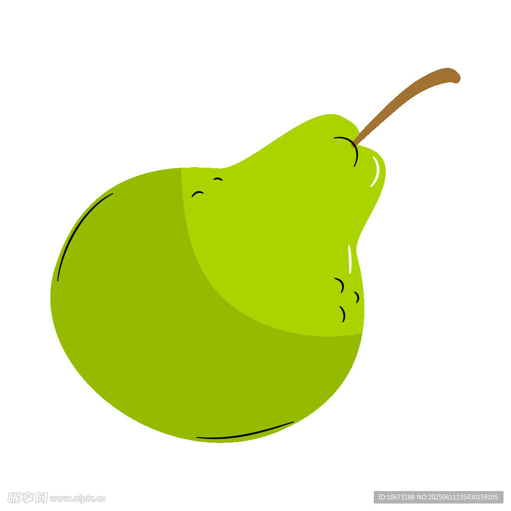 青綠色梨子插畫