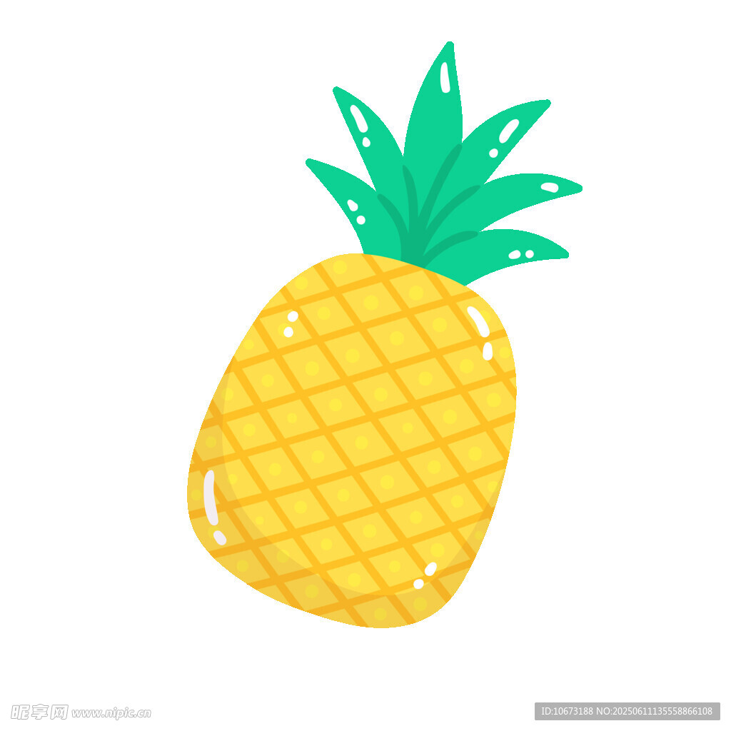 可愛手繪菠蘿插畫