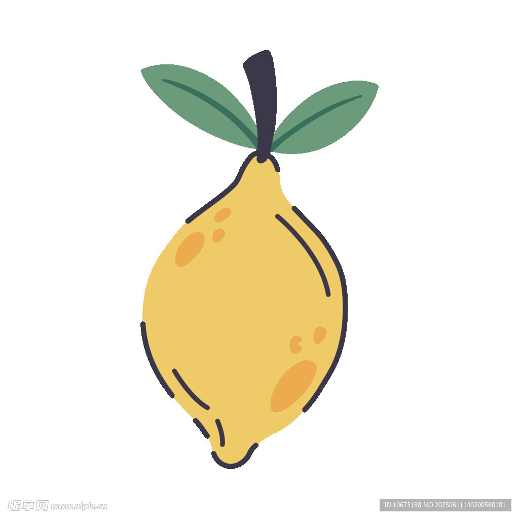 手繪黃色檸檬插畫