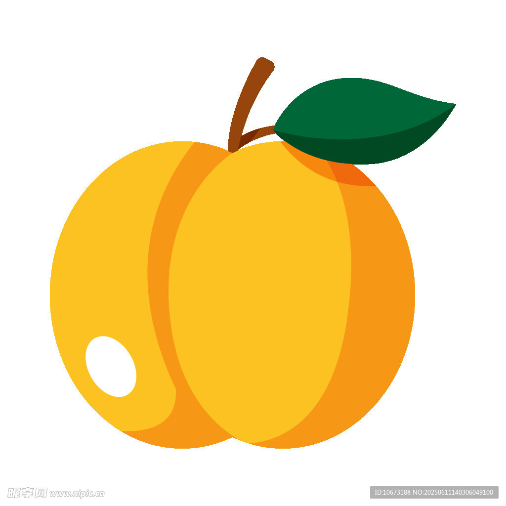 可愛卡通黃杏插畫