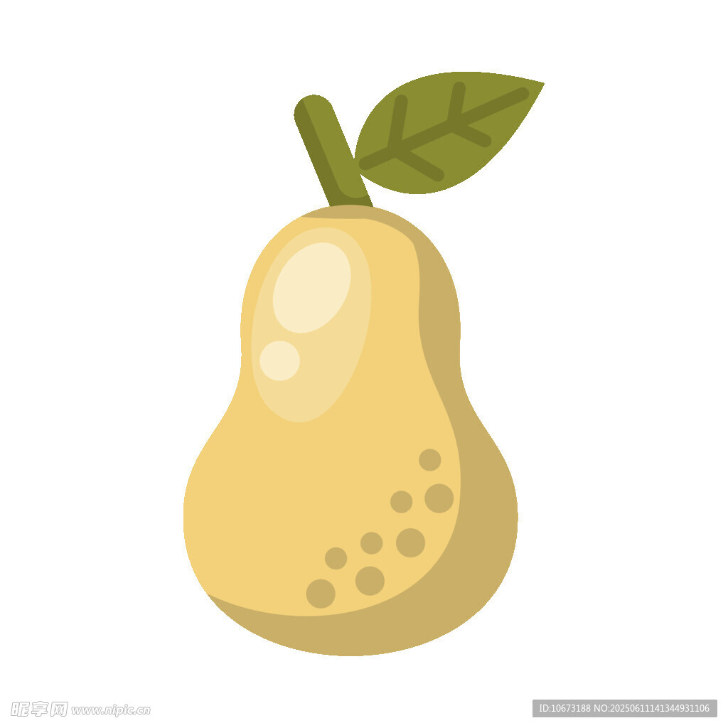 卡通風格的黃梨插畫