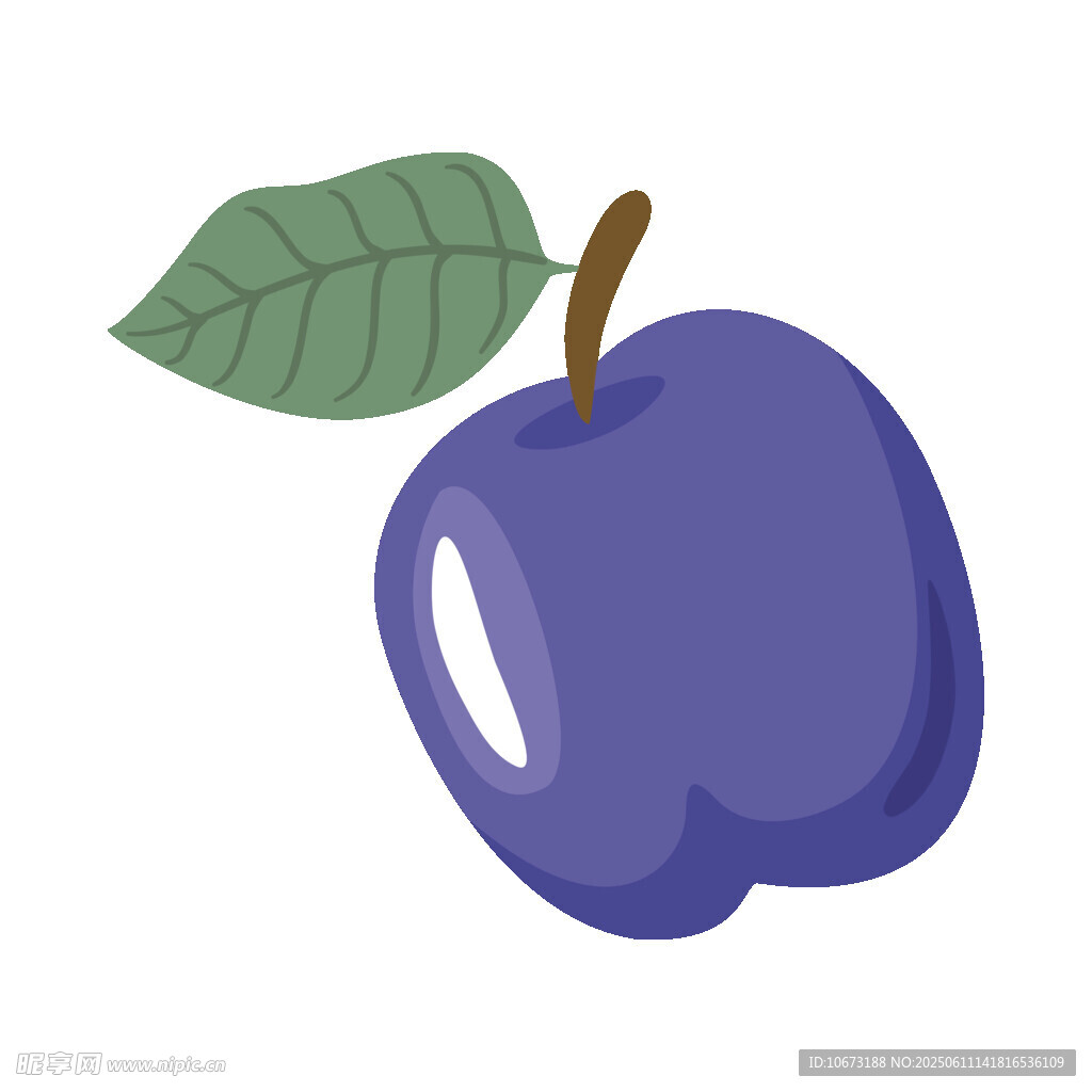 紫色蘋果插畫