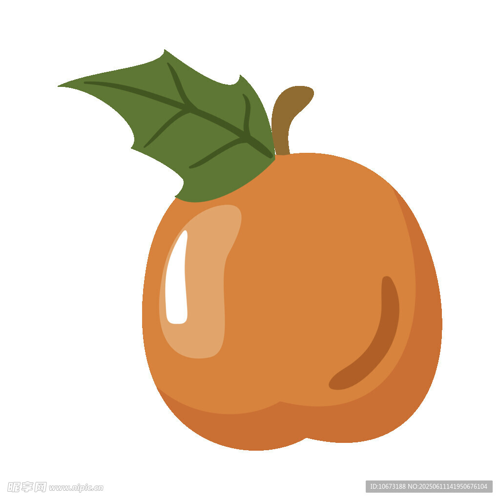 可愛卡通橙色杏子插畫