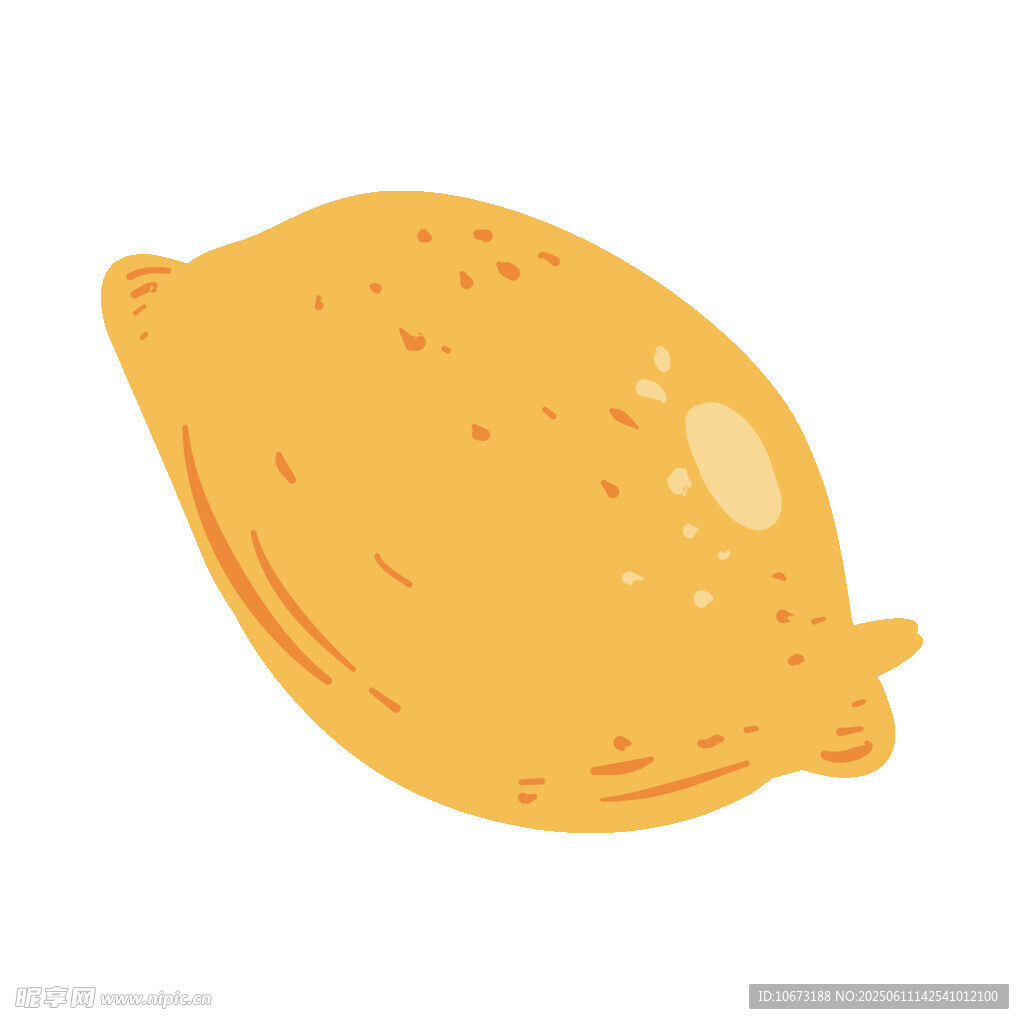 卡通風格黃色檸檬插畫