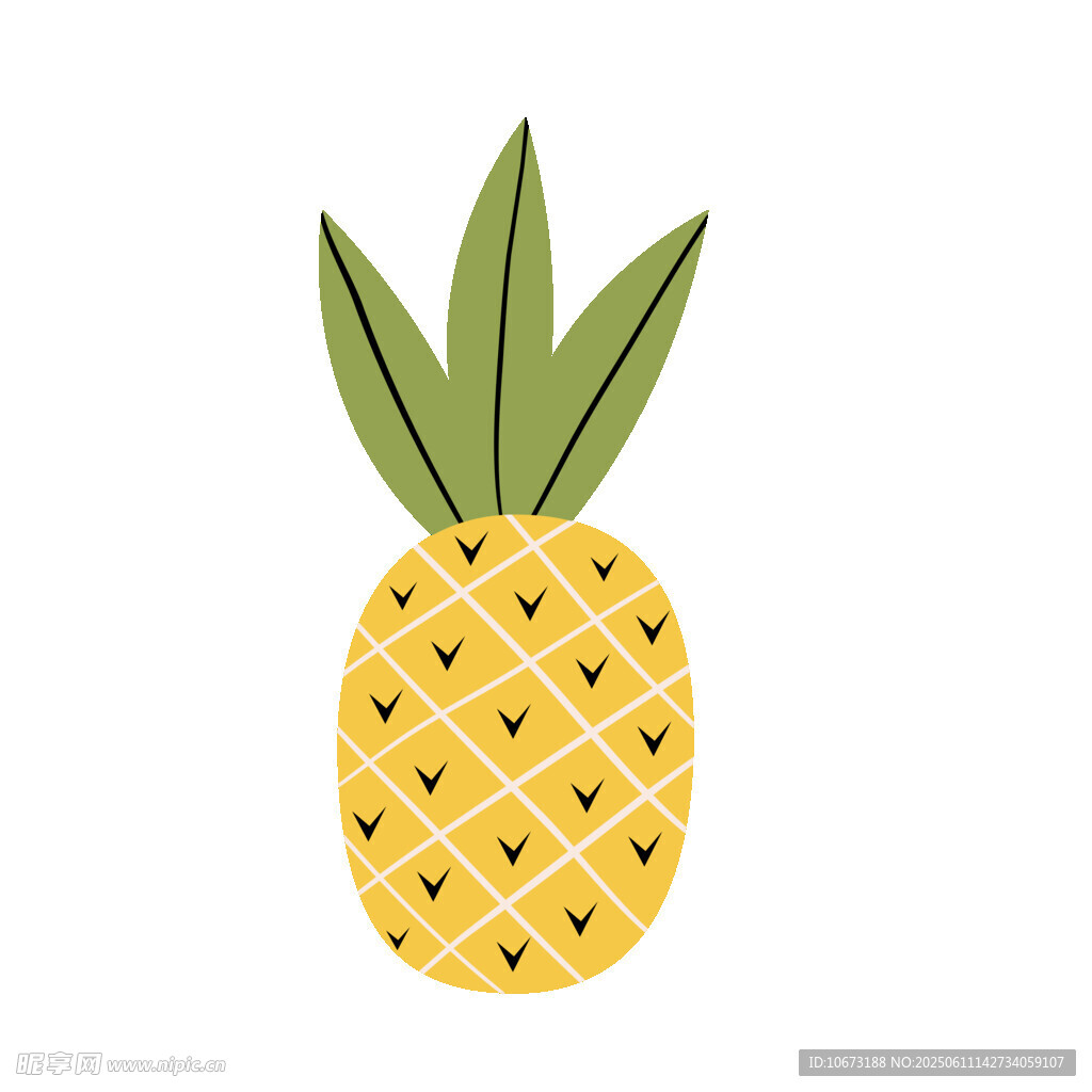 可愛卡通菠蘿插畫