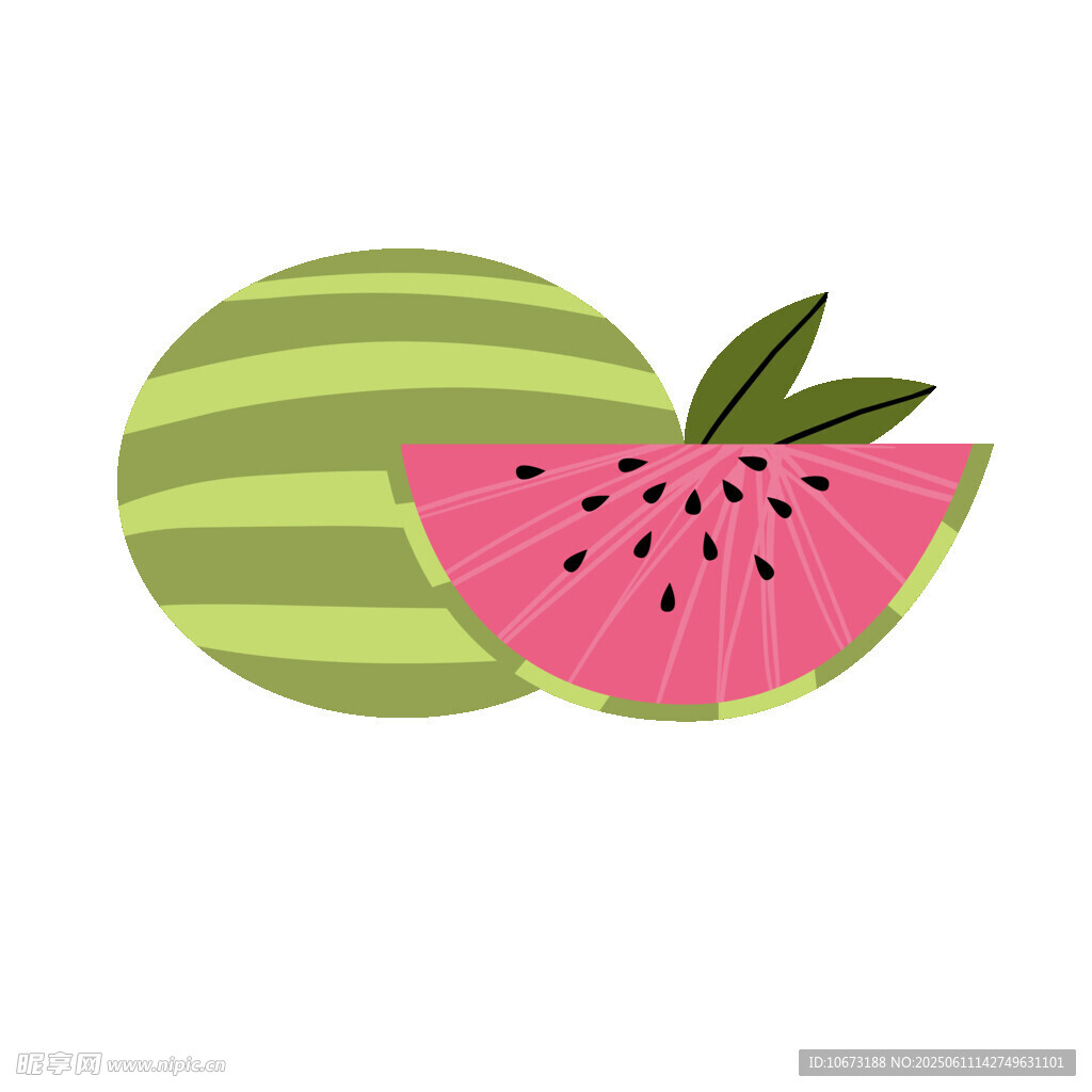 夏日西瓜插畫