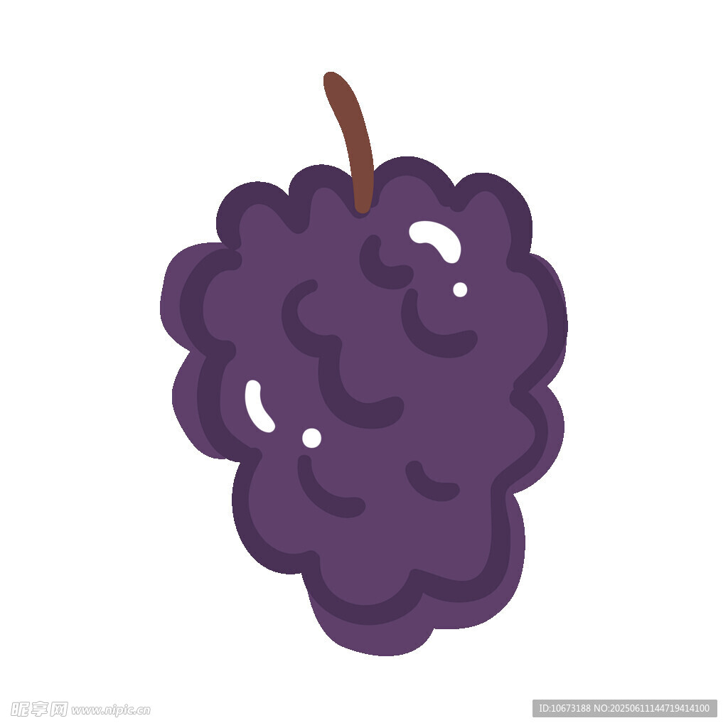 一串紫葡萄插畫