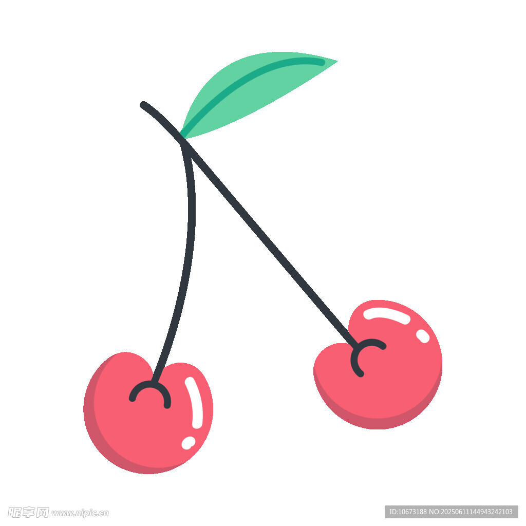 可愛雙櫻桃插畫