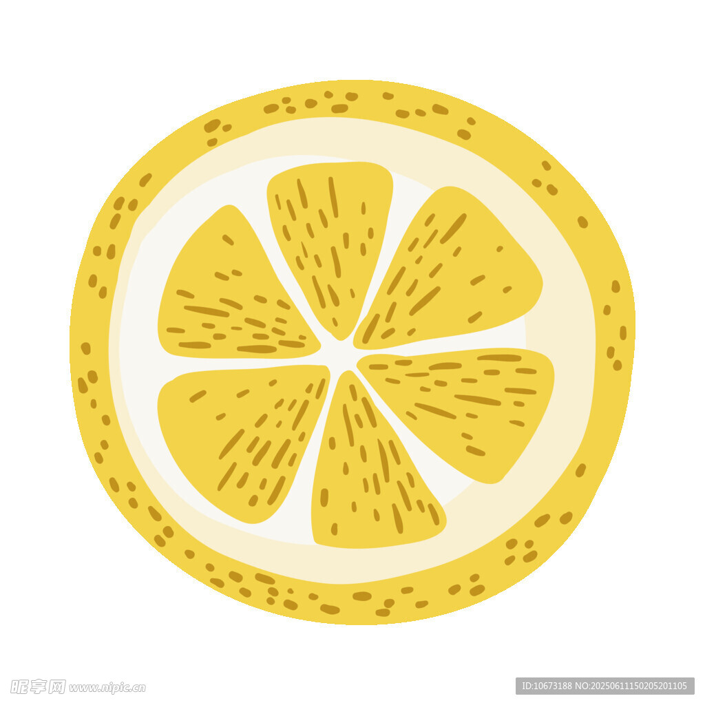 檸檬切片插畫