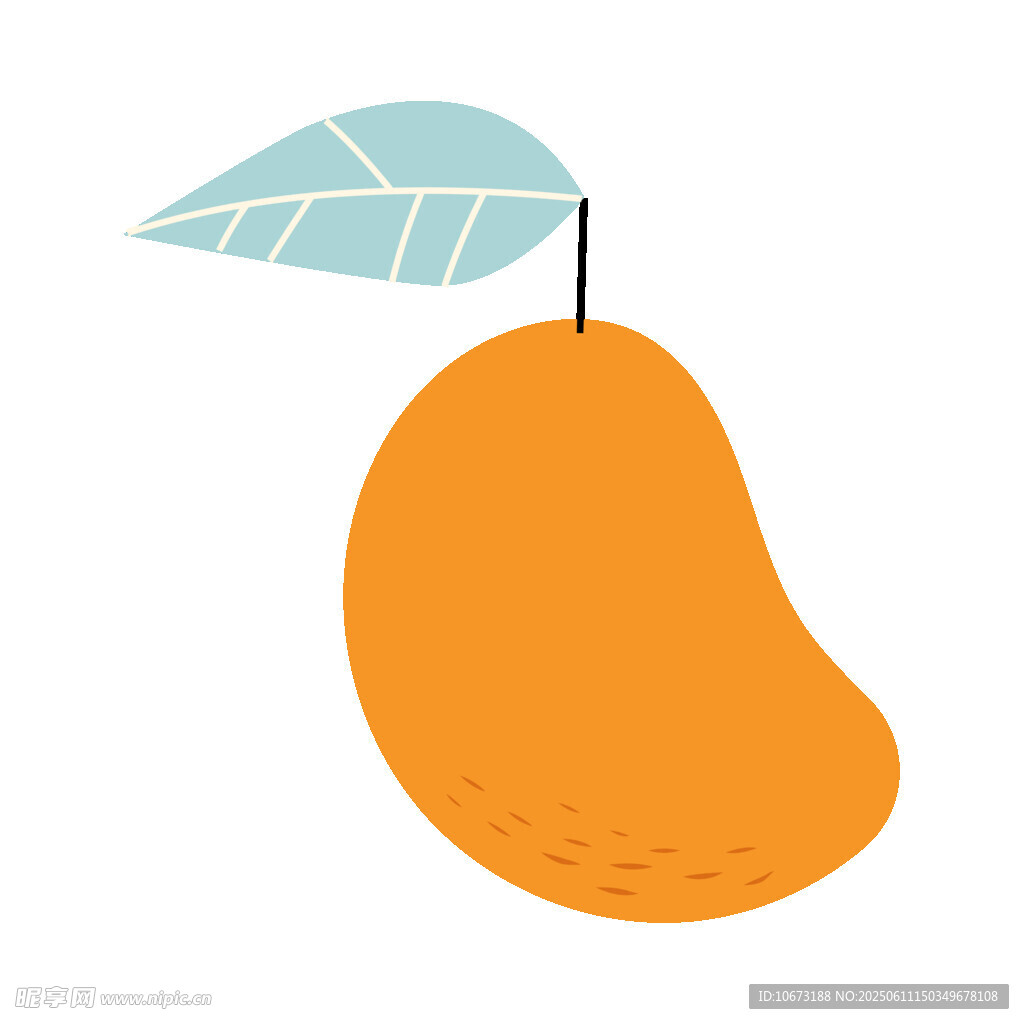 卡通風(fēng)格的黃色芒果插畫(huà)