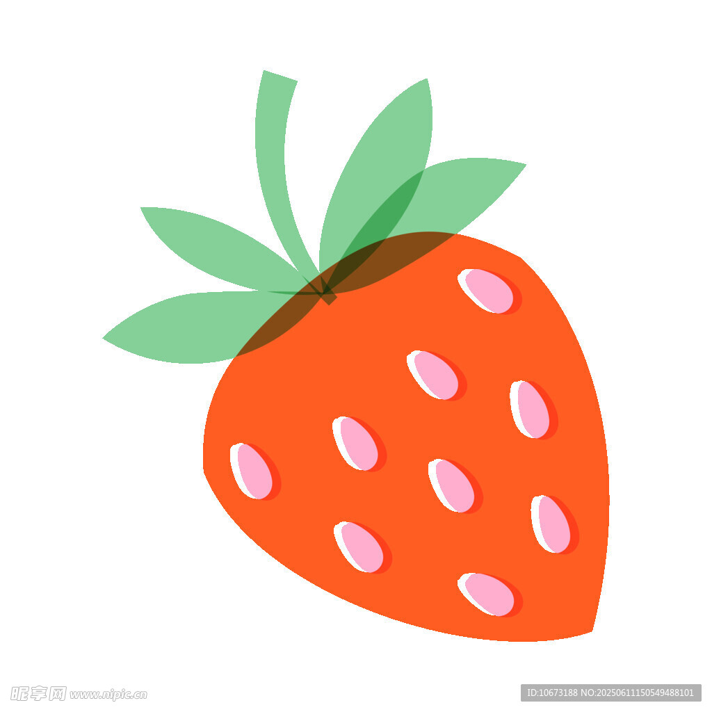 可愛卡通草莓插畫