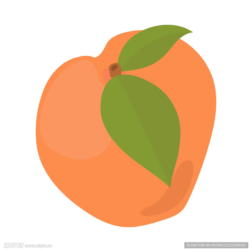 卡通風(fēng)格的鮮桃插畫(huà)