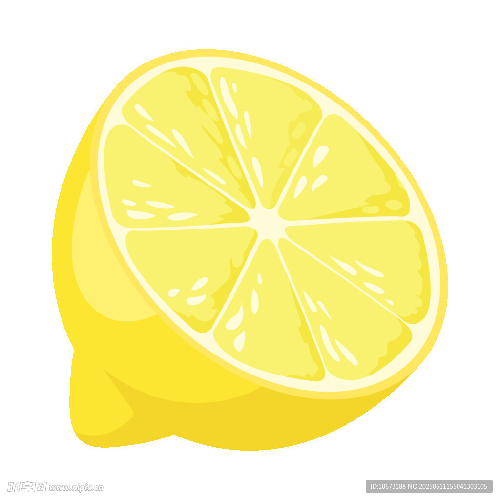 半片鮮黃色檸檬插畫