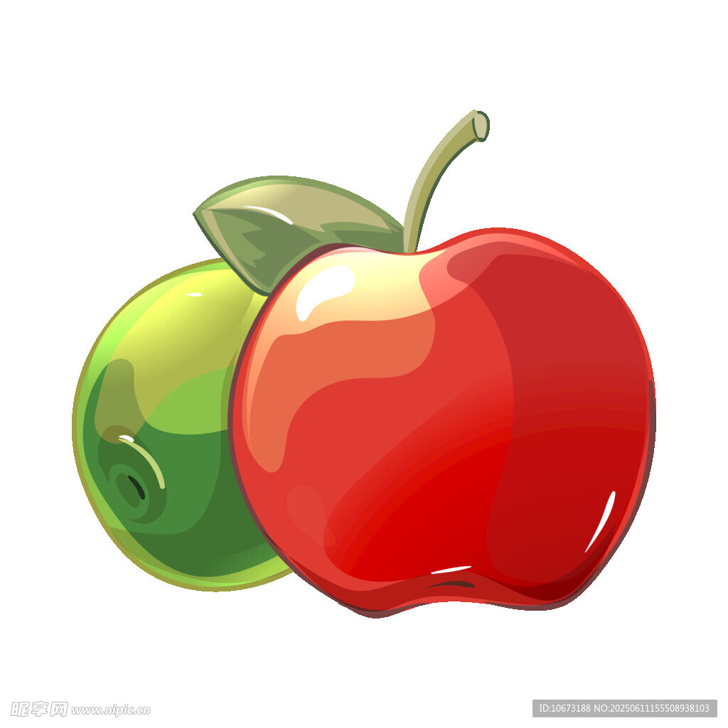 紅青蘋果插畫