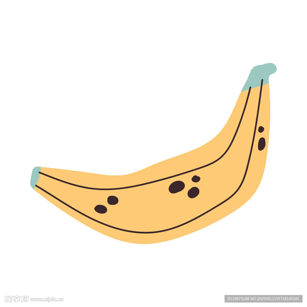 卡通風格黃色香蕉插畫