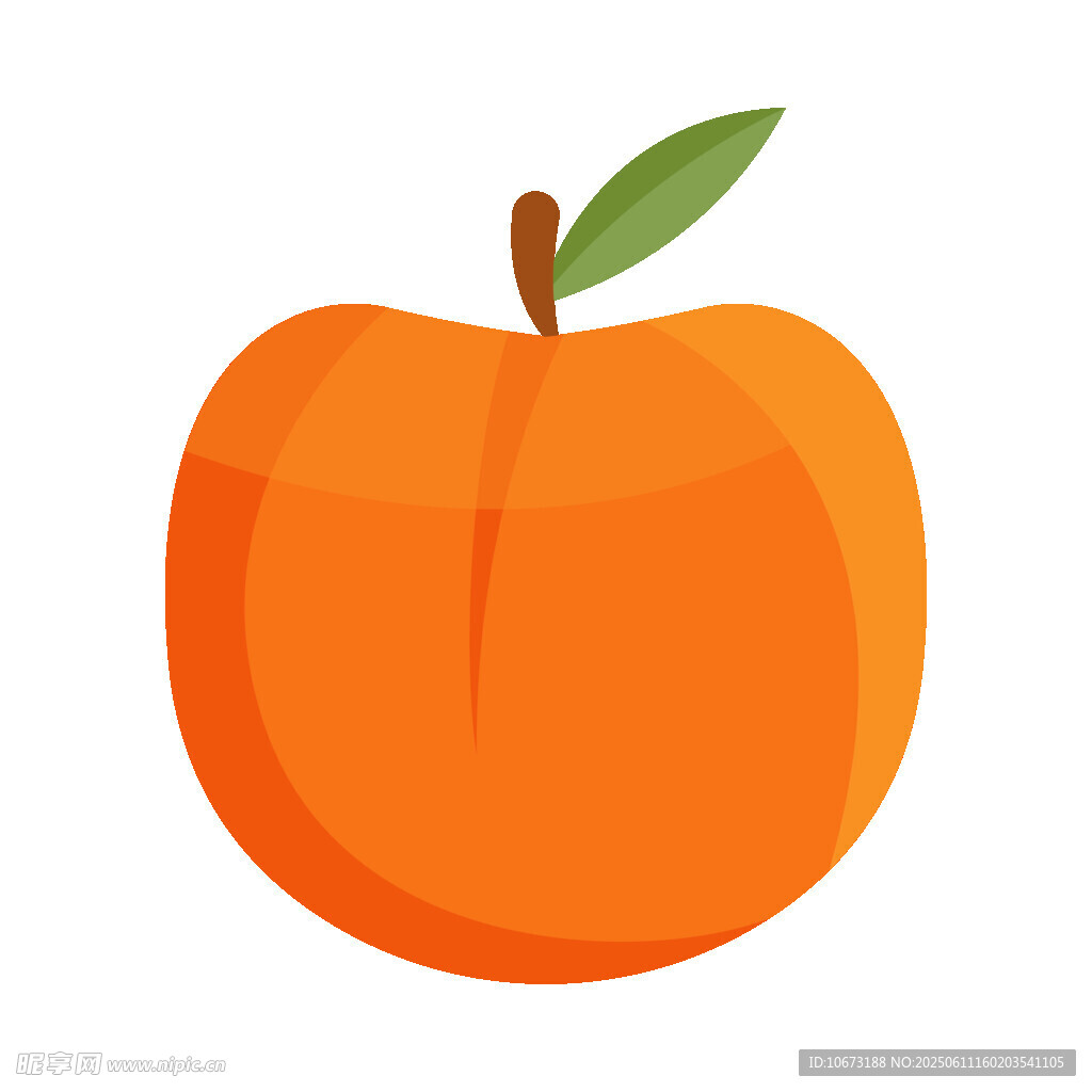 橙色鮮桃插畫
