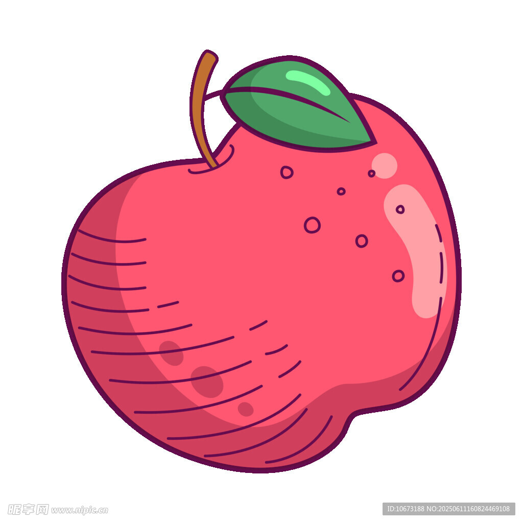 卡通粉紅蘋果插畫