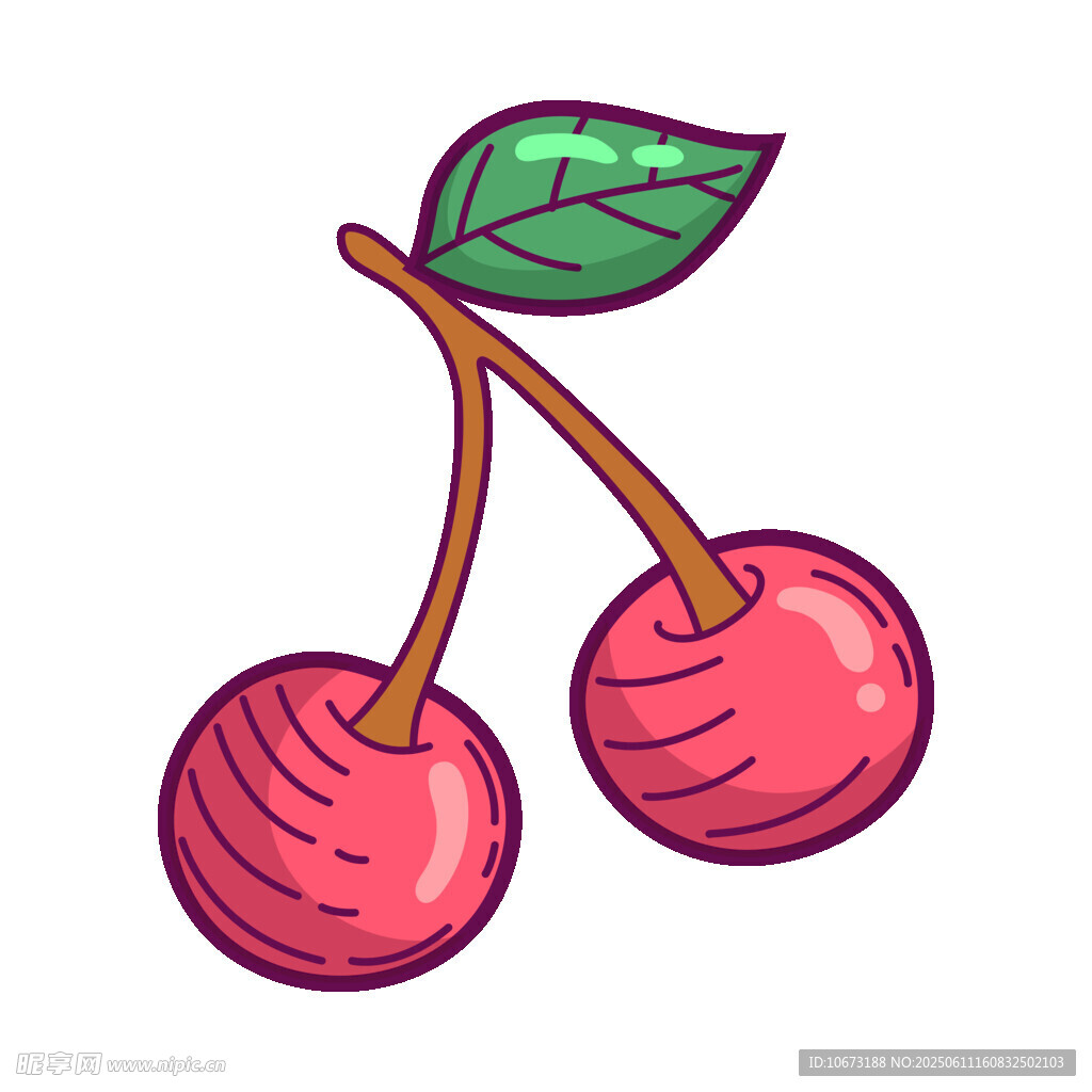 卡通雙櫻桃插畫