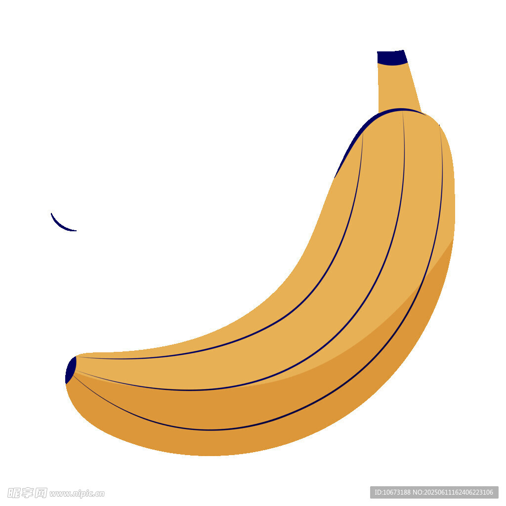 卡通風格黃色香蕉插畫