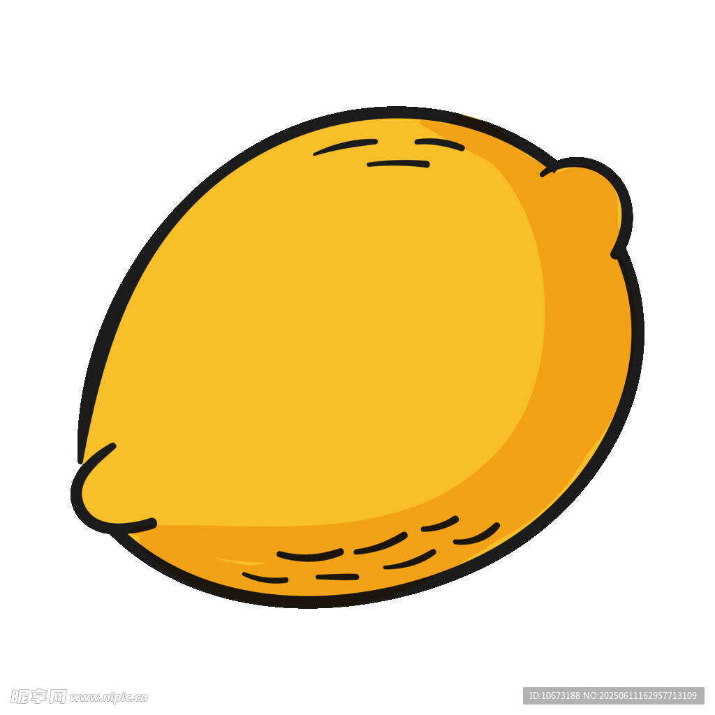 卡通風格黃色檸檬插畫