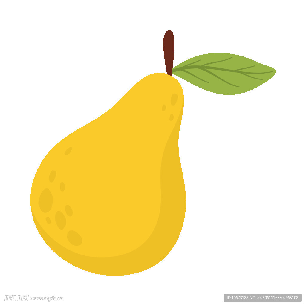 黃色梨子插畫