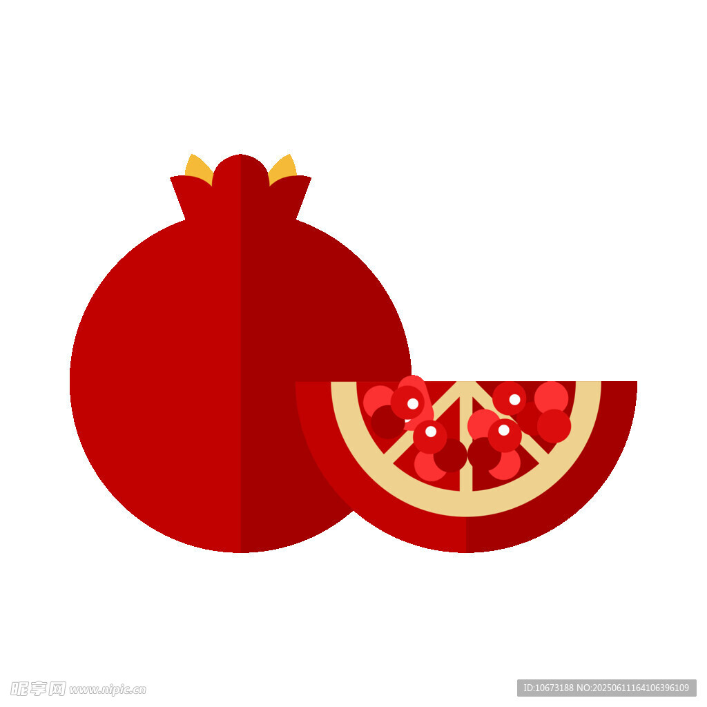 紅石榴與切片插畫