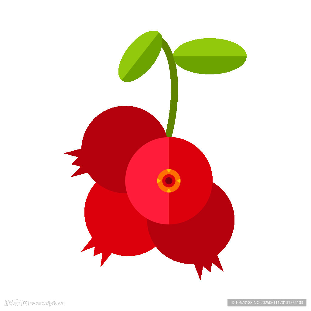 三顆紅石榴插畫(huà)