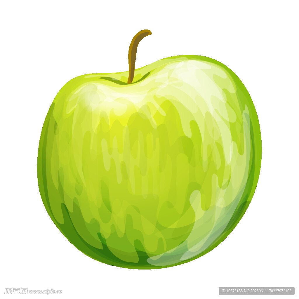 青蘋果水彩插畫