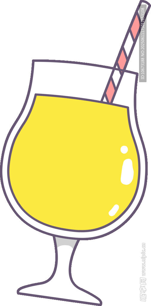 黃色果汁飲品插畫