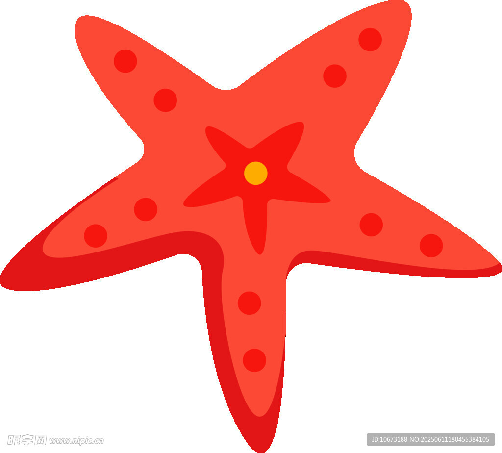紅色海星插畫