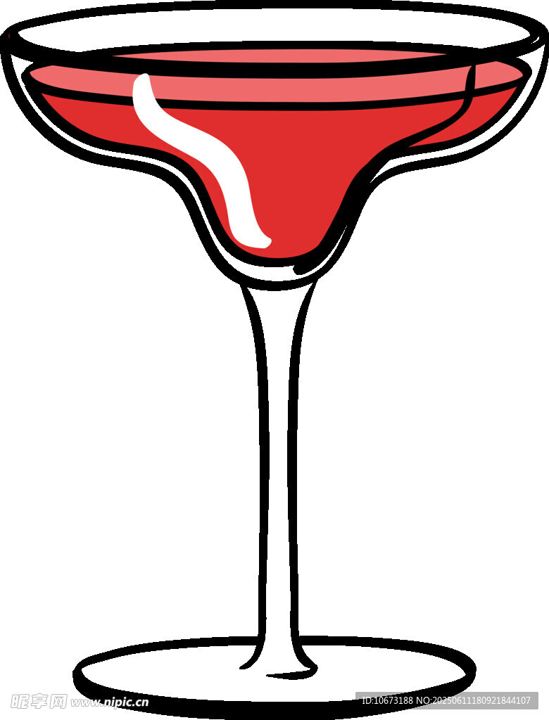 紅色雞尾酒杯插畫