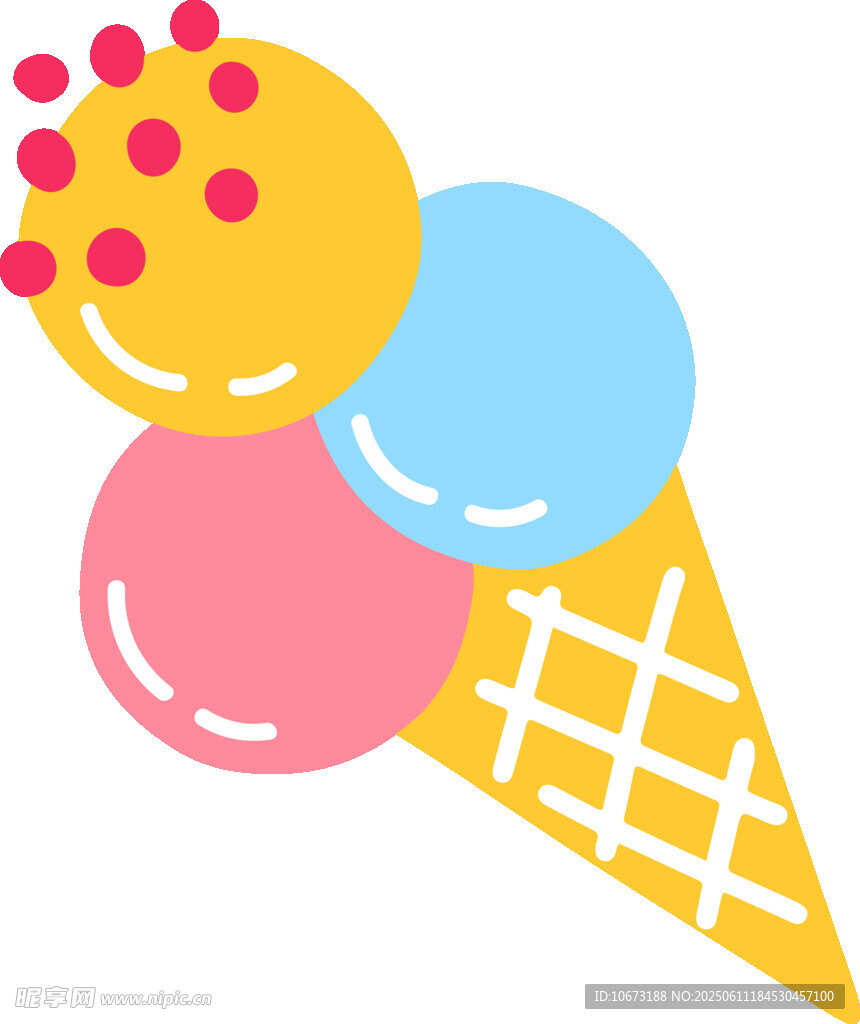 多彩冰淇淋插畫