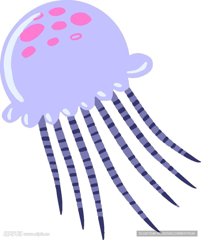 可愛紫色水母插畫