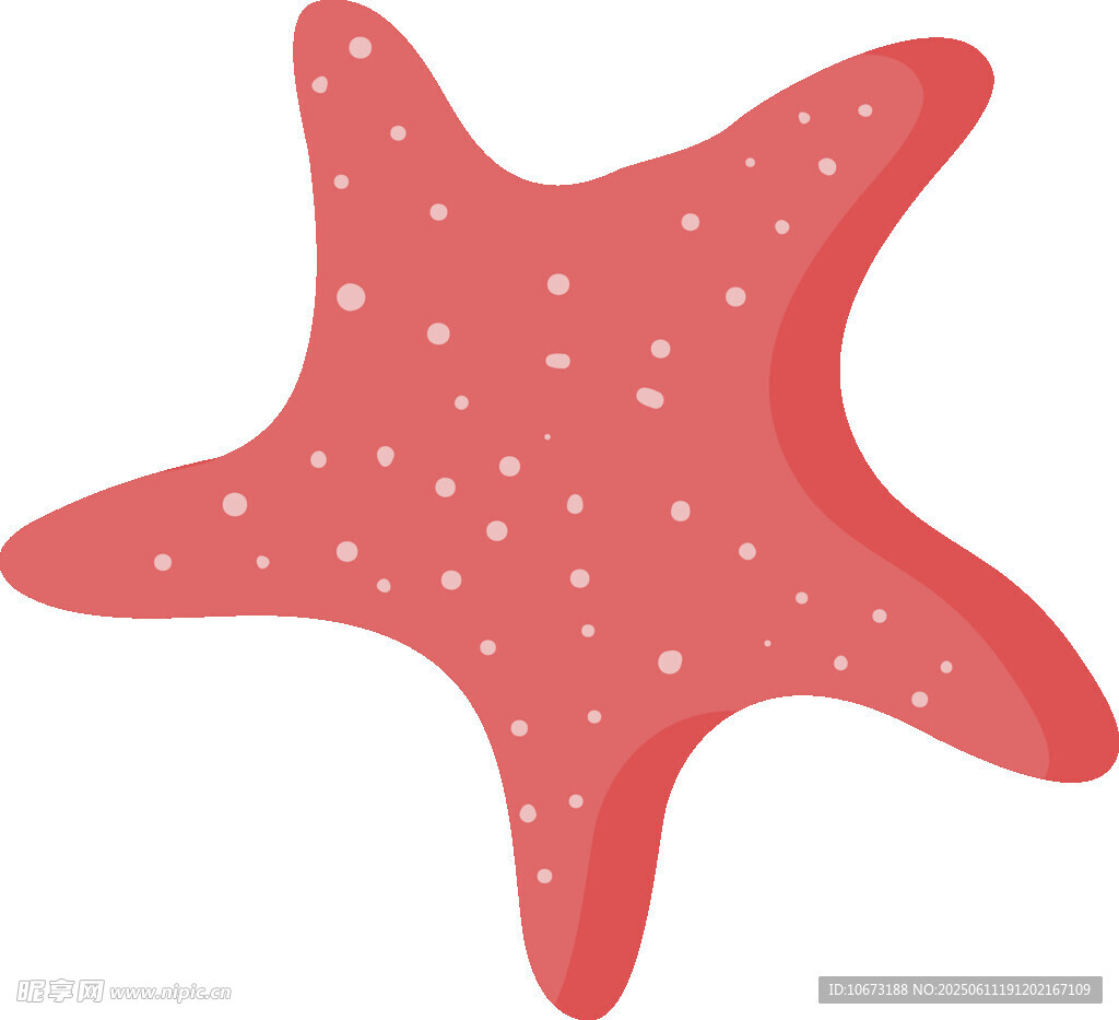 紅色海星插畫
